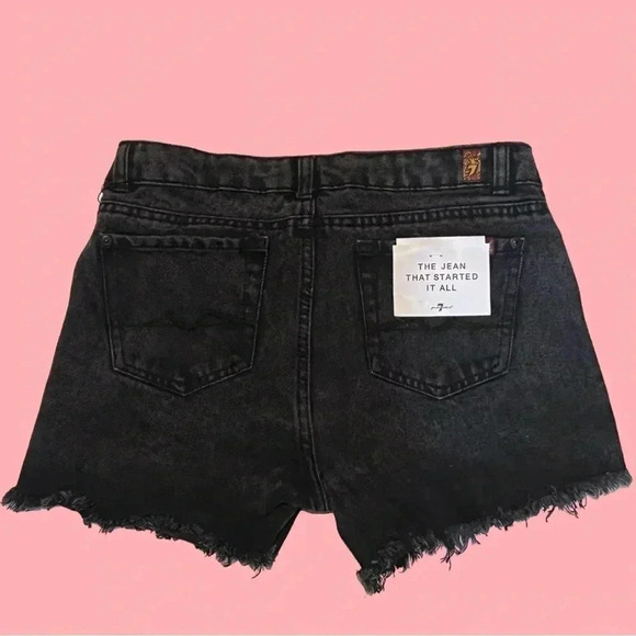 7 For All Mankind Size 28” Women’s Jeans Black Denim Short - Picture 6 of 9
